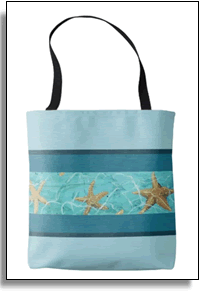 Fun Starfish Blue All Over Printed Tote Bag